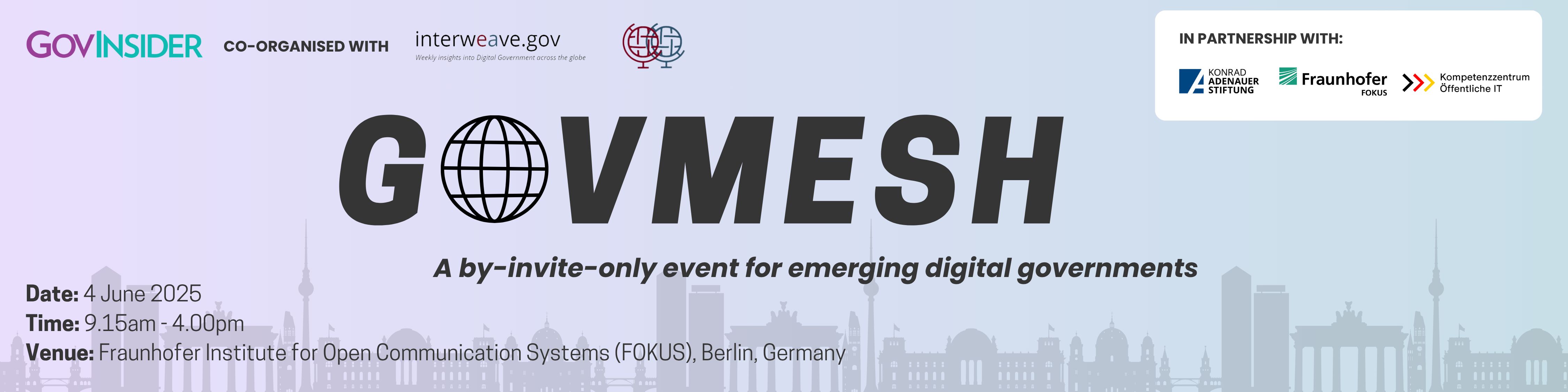 event banner for GovMesh 2.0 by GovInsider and interweave.gov